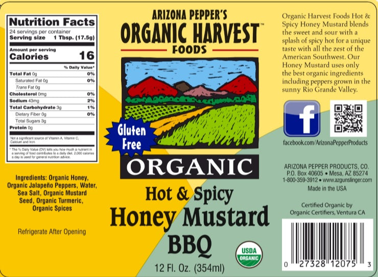 Organic Harvest Gluten Free Hot & Spicy Honey Mustard Sauce BBQ