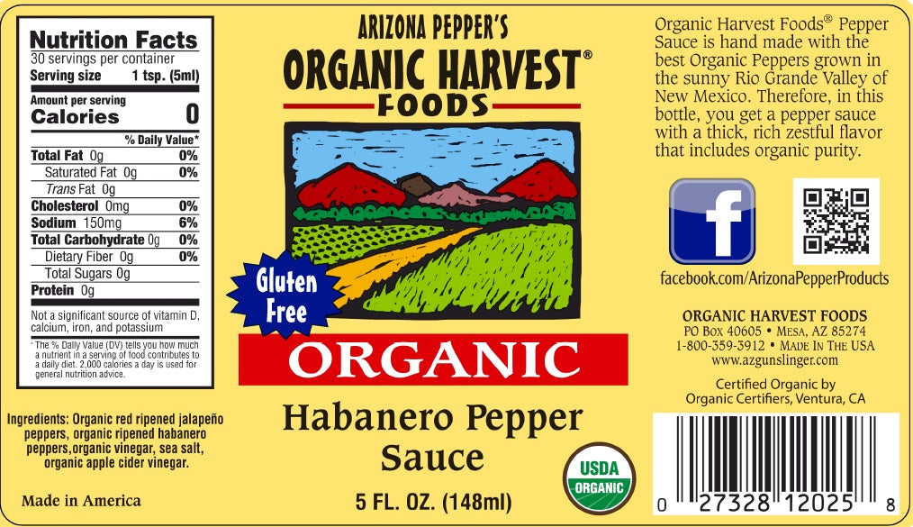 Organic Harvest Gluten Free Habanero Pepper Sauce